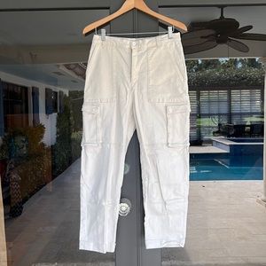 Swedish Hasbeens White Cargo Style Jeans Size 31